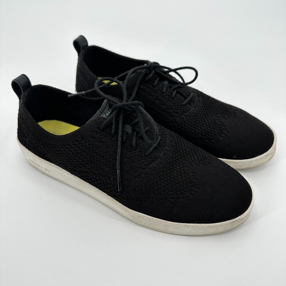 Cole Haan Grand Series Black Knit Oxford Loafers Shoes Women's 9.5
